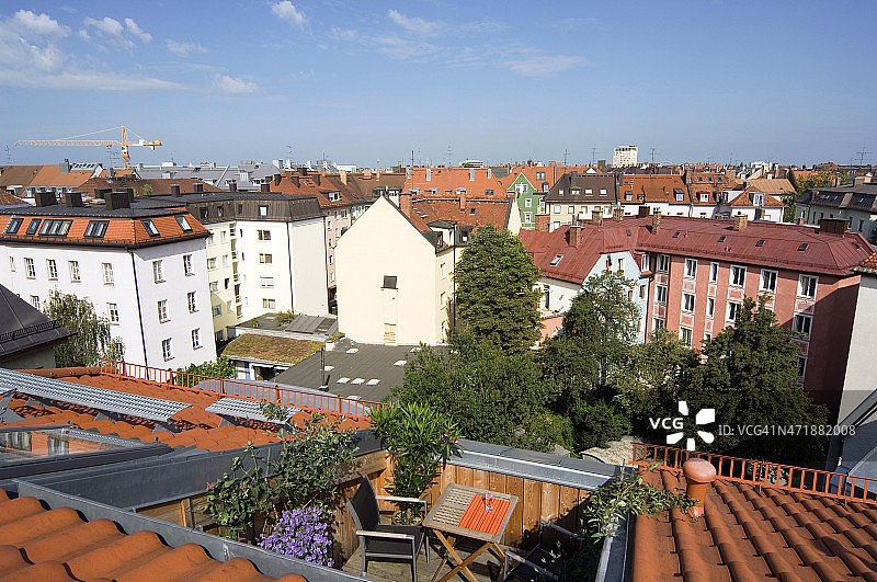 德国慕尼黑市中心屋顶景色图片素材