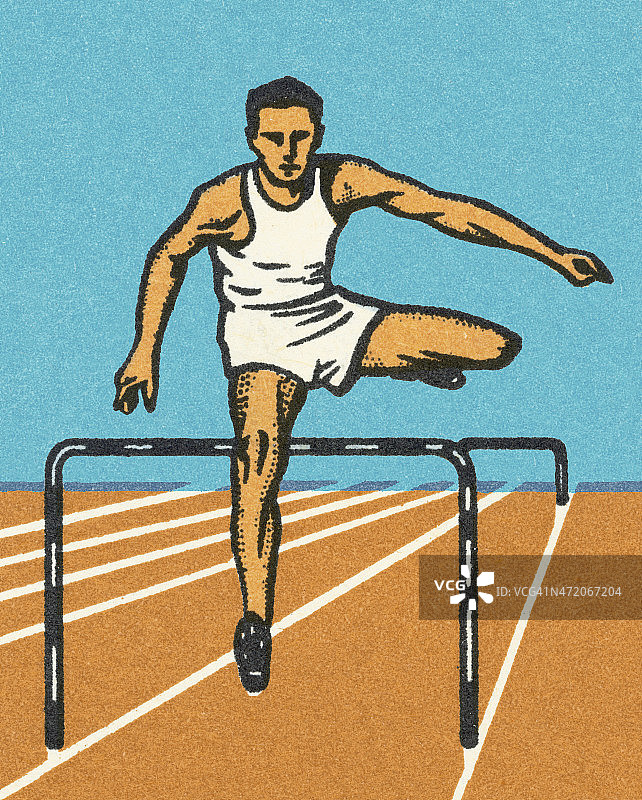 男人跨栏跑图片素材