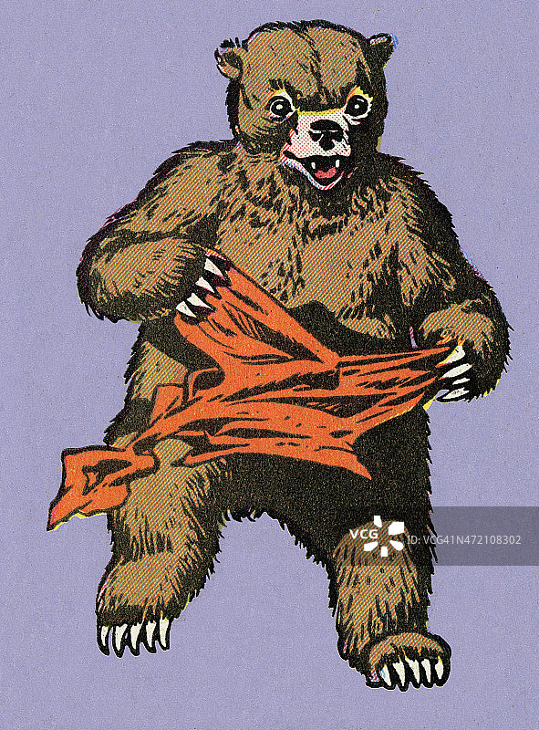 撕扯布料的熊图片素材