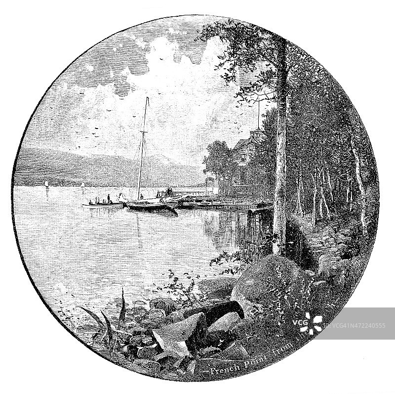 乔治湖的法国角图片素材