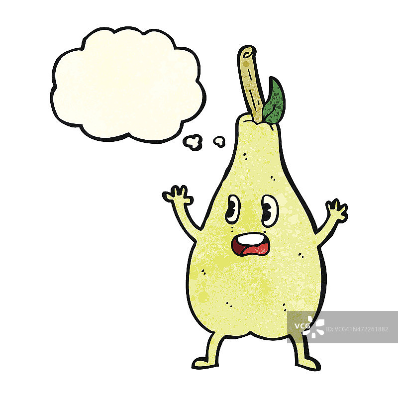 带有气泡框的卡通梨图片素材