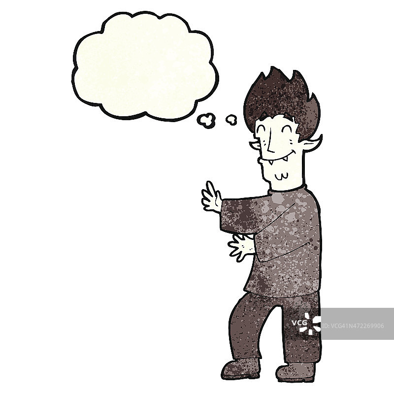 有想法泡泡的卡通兴奋吸血鬼图片素材