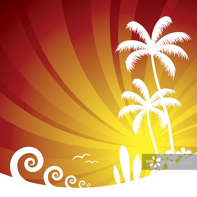 夏季海滩场景图片素材