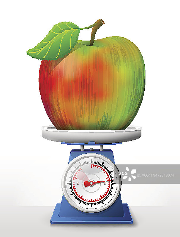 秤盘上的苹果图片素材