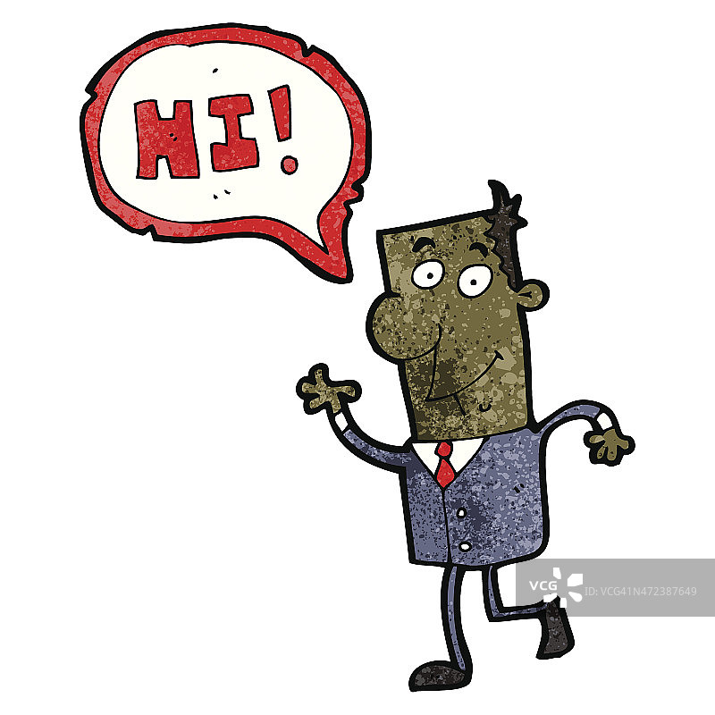 卡通励志演讲者打招呼图片素材