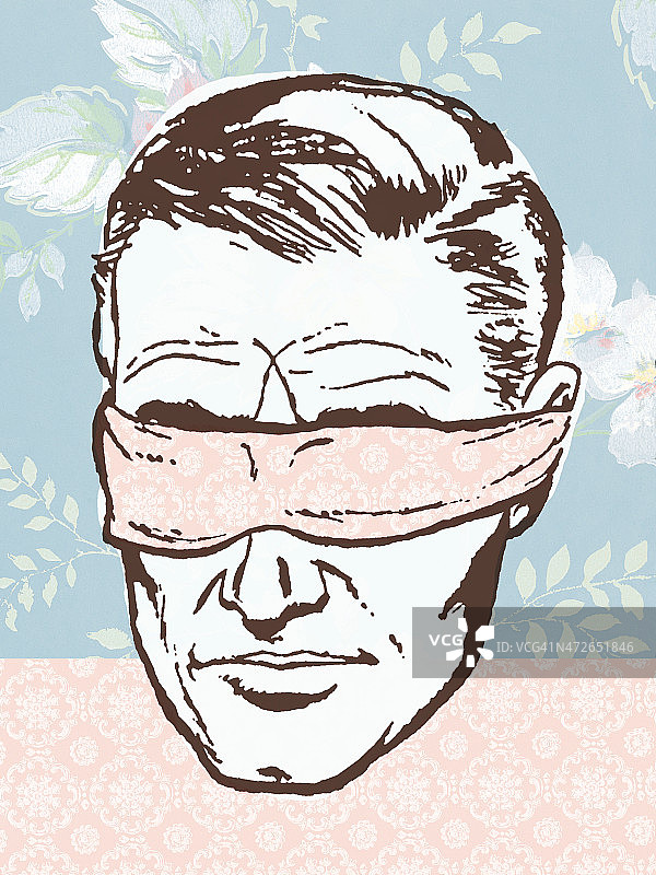 蒙眼男子图片素材