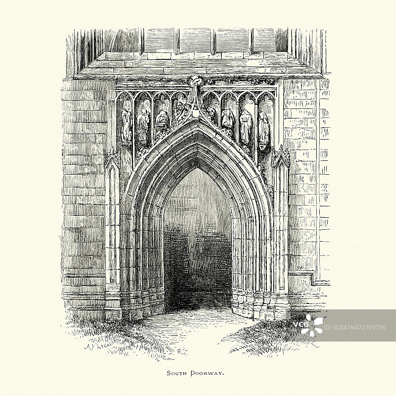 梅尔罗斯修道院南门图片素材