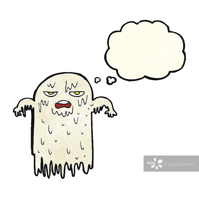 卡通黏液幽灵思想泡泡图片素材
