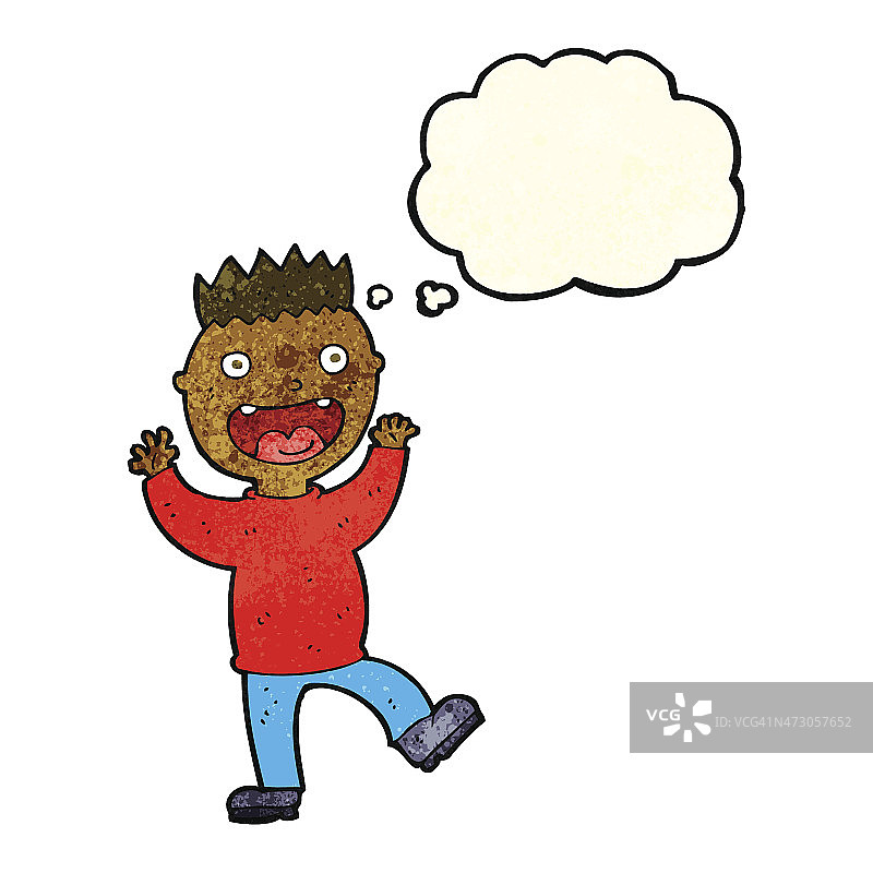 卡通快乐男人与思想泡泡图片素材