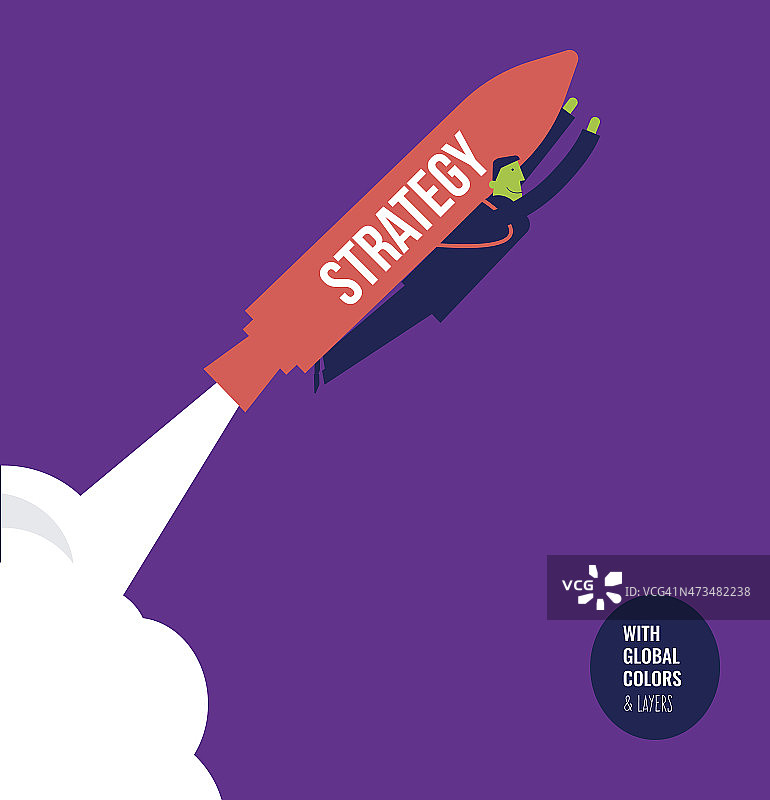 乘坐火箭的商人图片素材