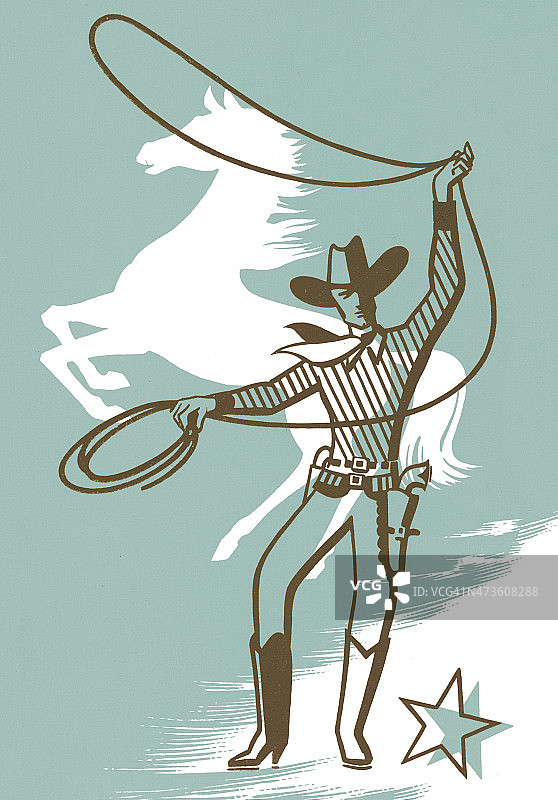 牛仔套索和马图片素材