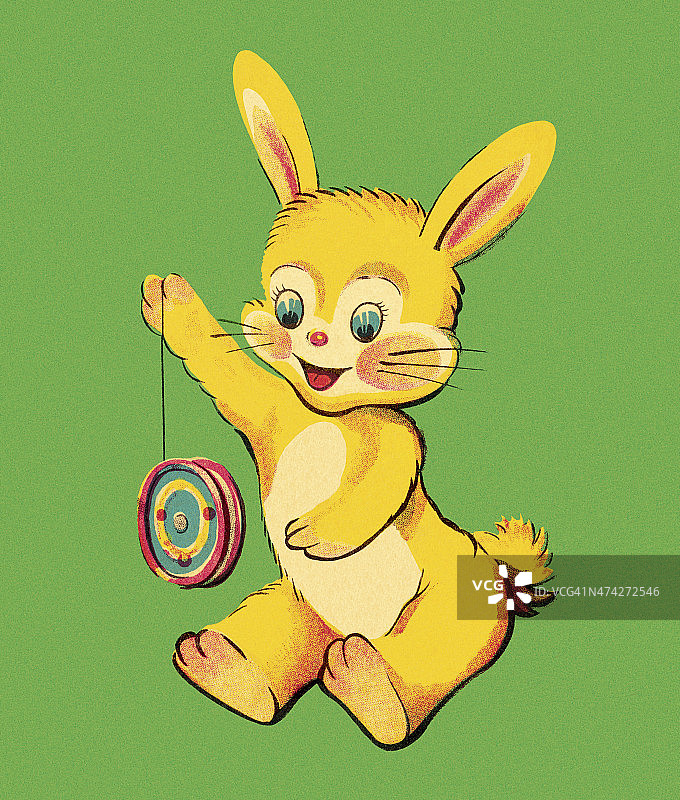 兔子玩悠悠球图片素材