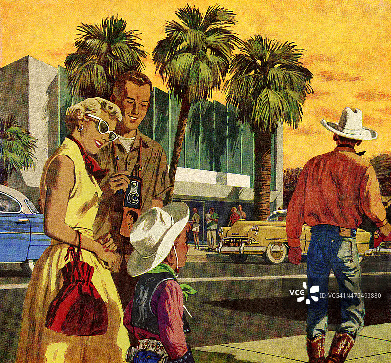 城市中的牛仔图片素材