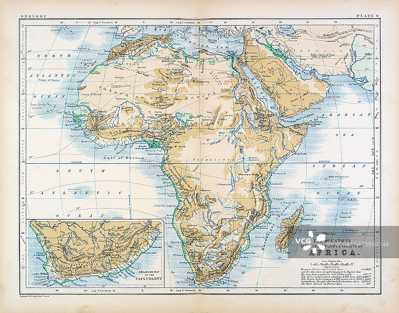 1861年非洲地图图片素材
