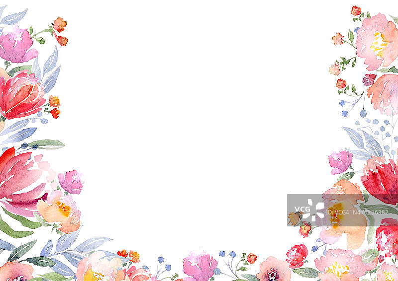 水彩玫瑰卡片模板图片素材