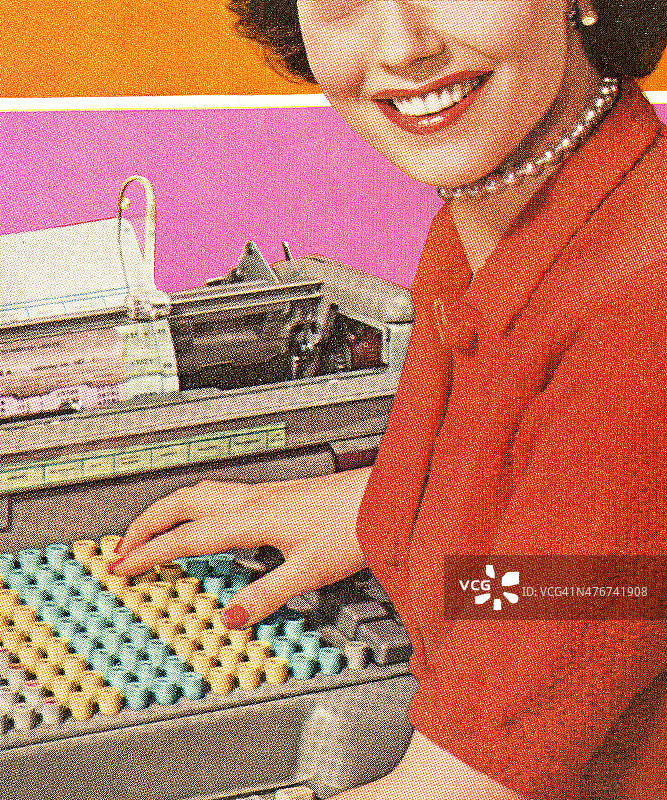 使用加法器的女人图片素材