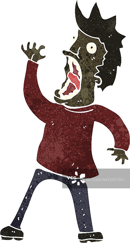 复古卡通惊恐的男人图片素材