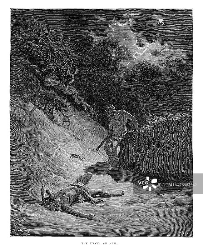 亚伯之死雕刻图片素材