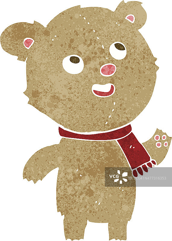 戴围巾的卡通泰迪熊图片素材