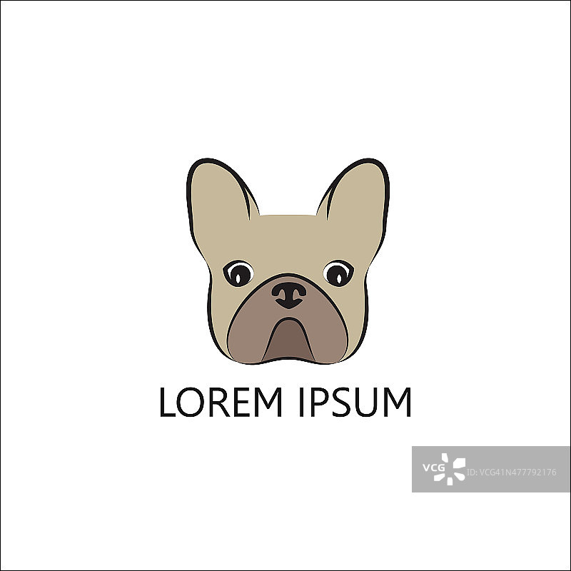 浅色背景上的风格化小狗头图片素材