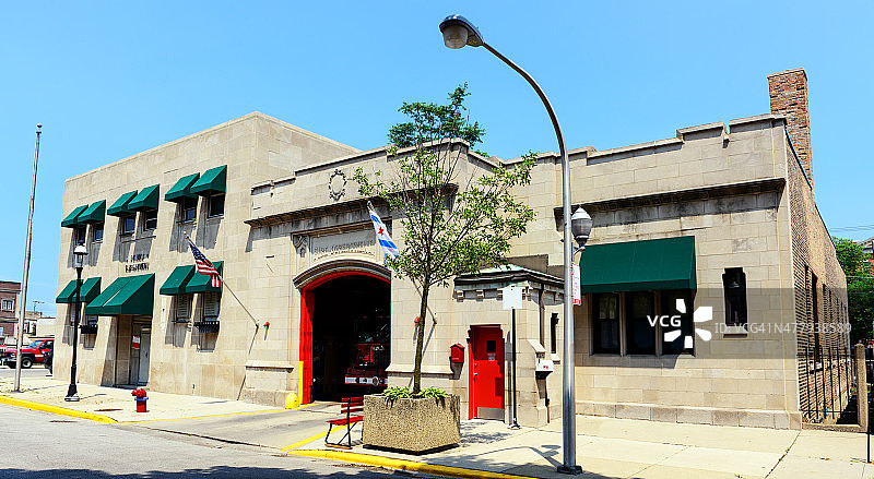 芝加哥老消防局和警察局图片素材