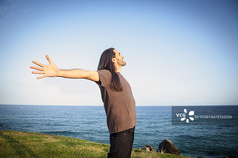 男人的满足感图片素材