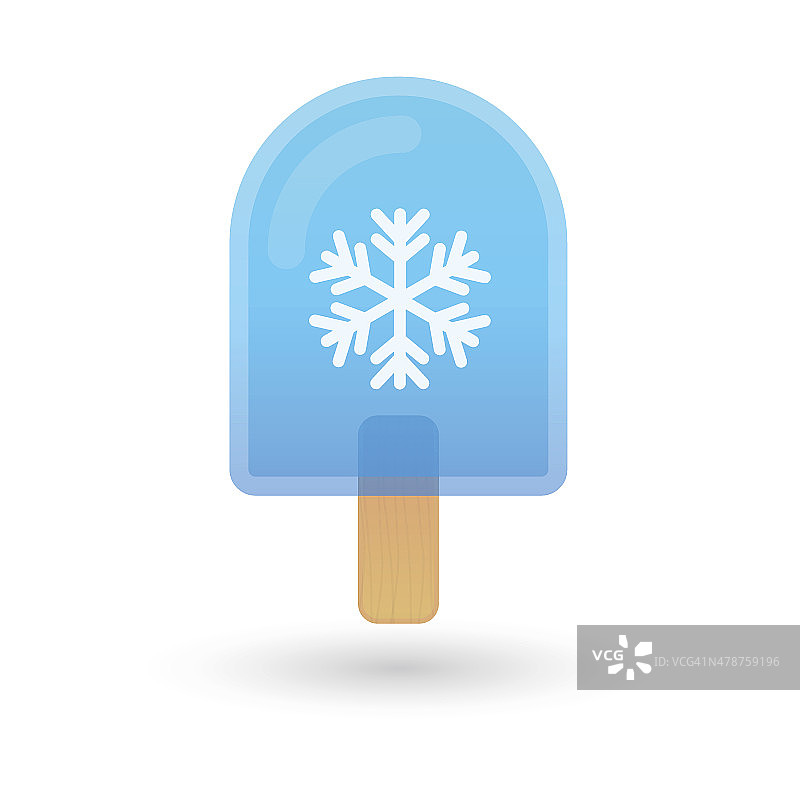 带雪花的冰淇淋图标图片素材
