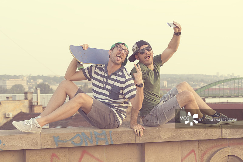 城市男士自拍图片素材