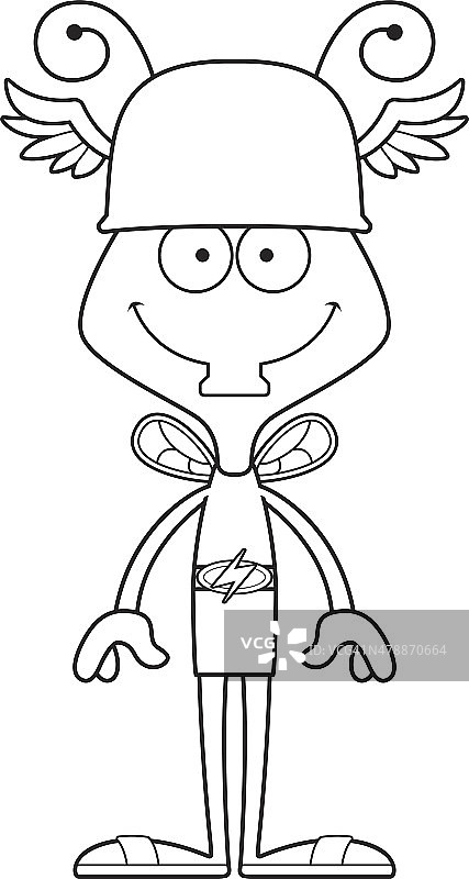 卡通微笑赫尔墨斯苍蝇图片素材