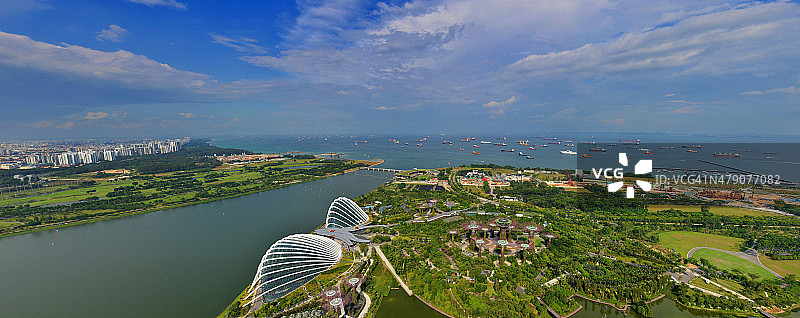 新加坡滨海湾花园全景图片素材