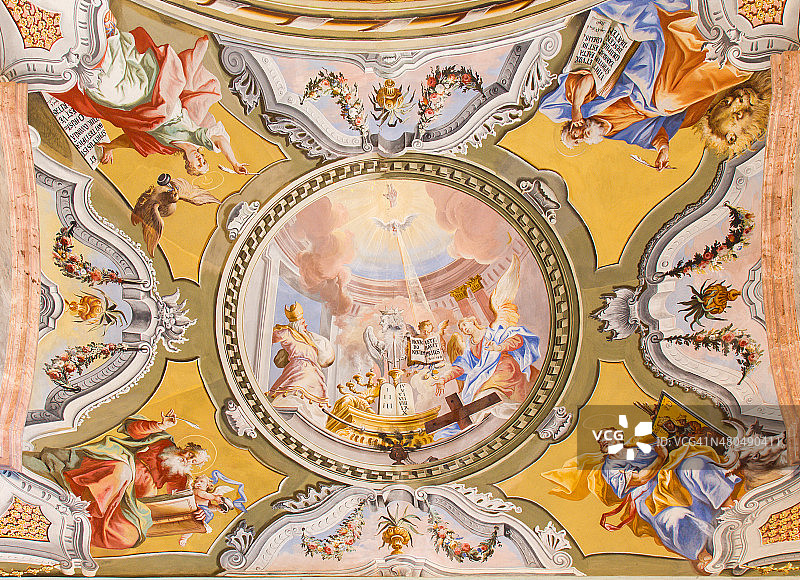斯洛伐克圣安东教堂小教堂天花板图片素材