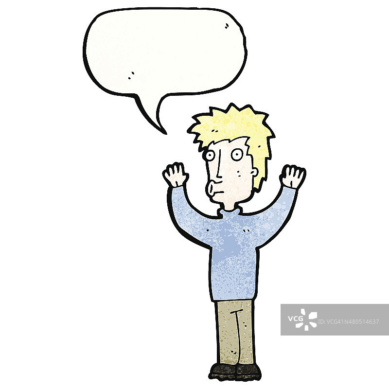 手绘卡通人物与对话气泡图片素材