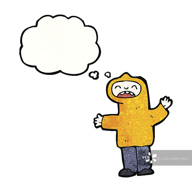 卡通连帽卫衣男孩图片素材