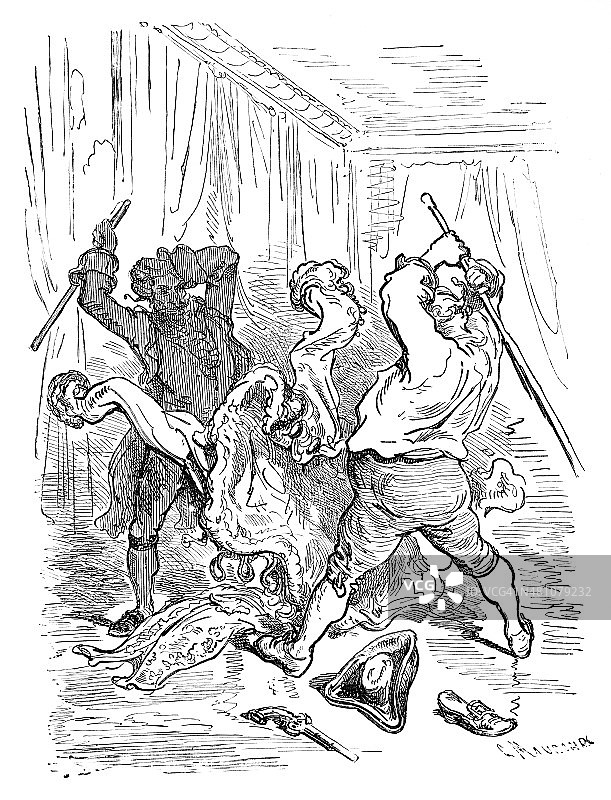 疯狂的明豪森男爵斗篷雕刻图片素材