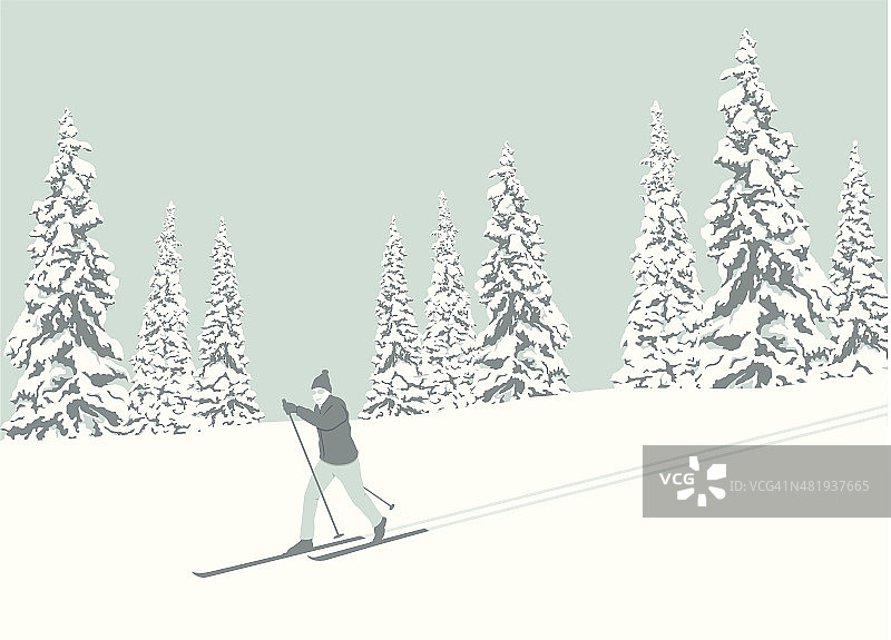 越野滑雪者图片素材