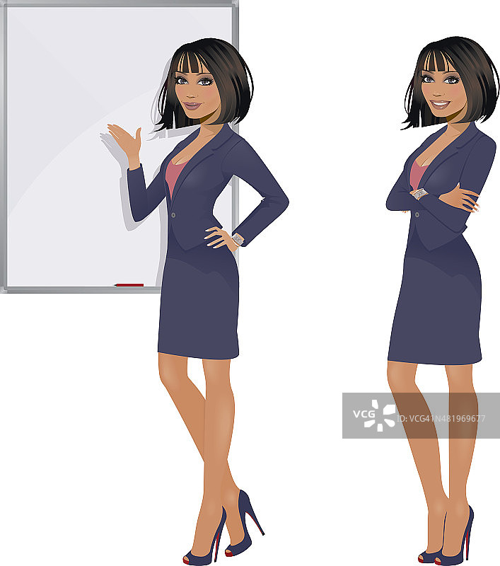 两种姿势的商人图片素材