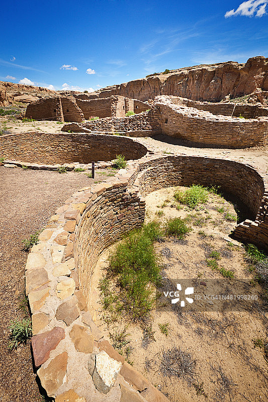 新墨西哥州，查科峡谷国家历史公园的精神基瓦图片素材