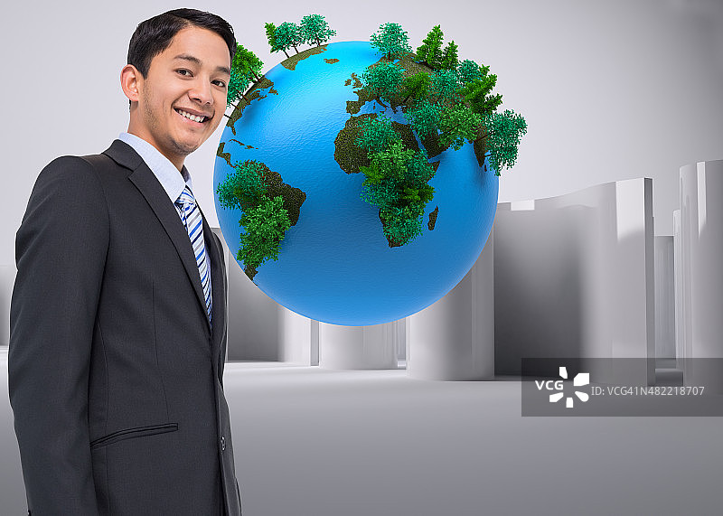 微笑的商人的合成图像图片素材