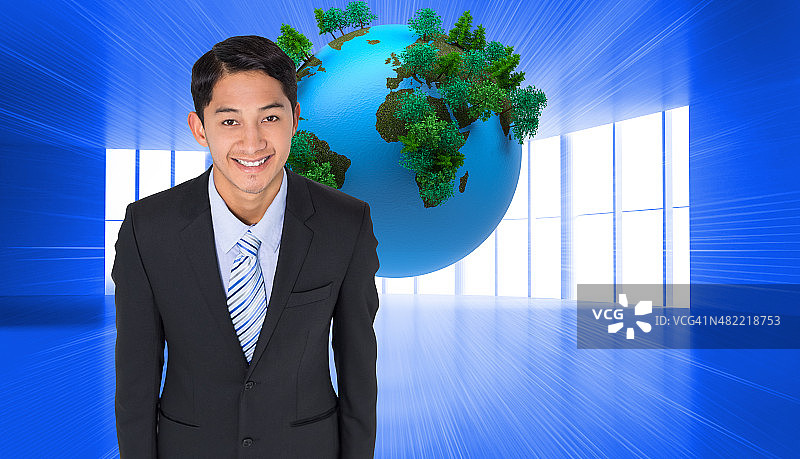 微笑的商人的合成图像图片素材