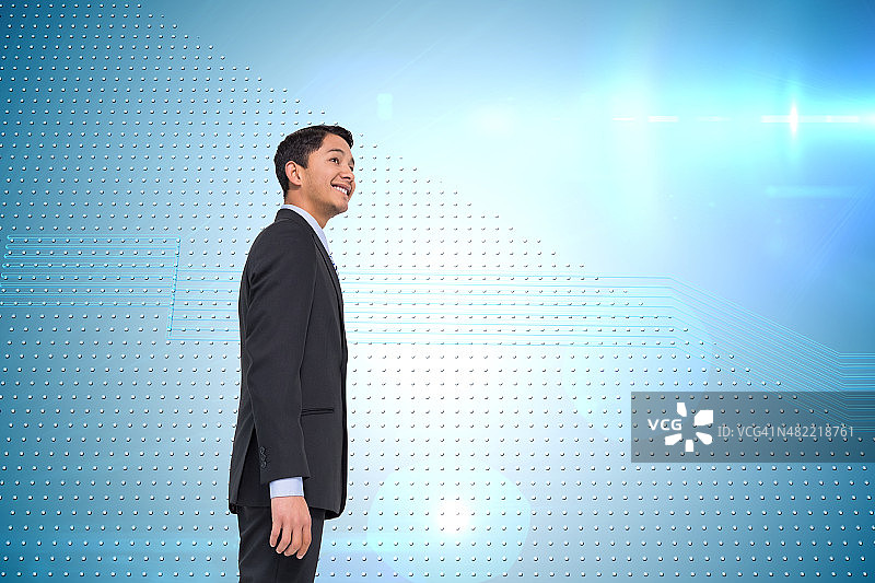 微笑的商人的合成图像图片素材