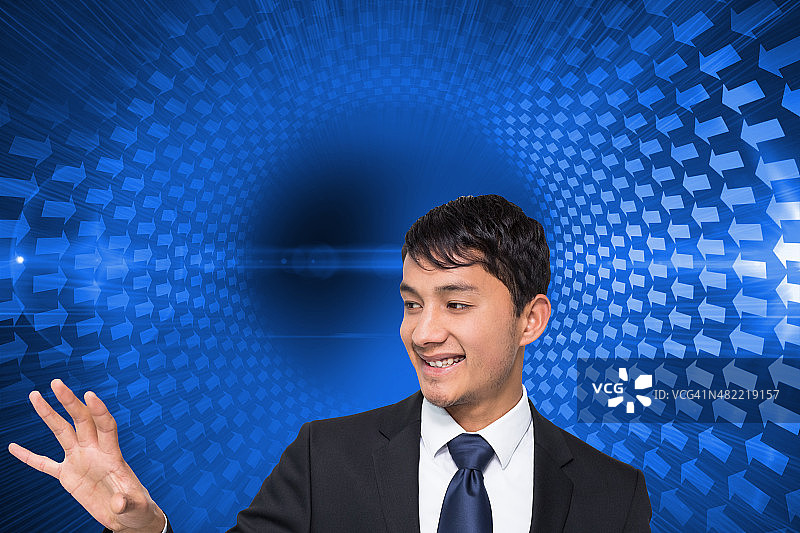 商务人士触摸合成图像图片素材