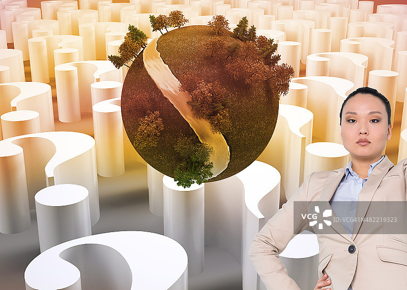 亚洲女商人合成图像图片素材