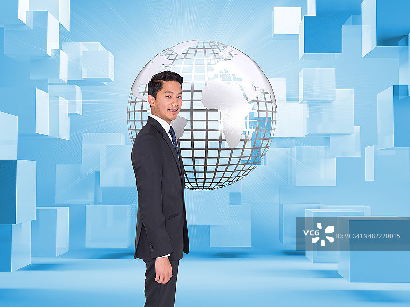 看向镜头的商务人士合成图像图片素材