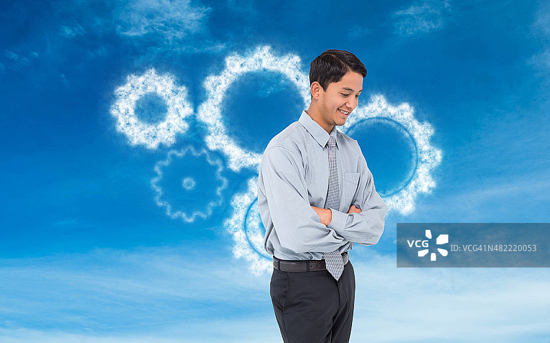 微笑的商人的合成图像图片素材