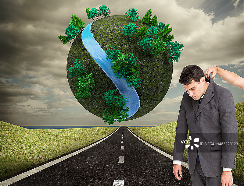 商人悬挂的合成图像图片素材