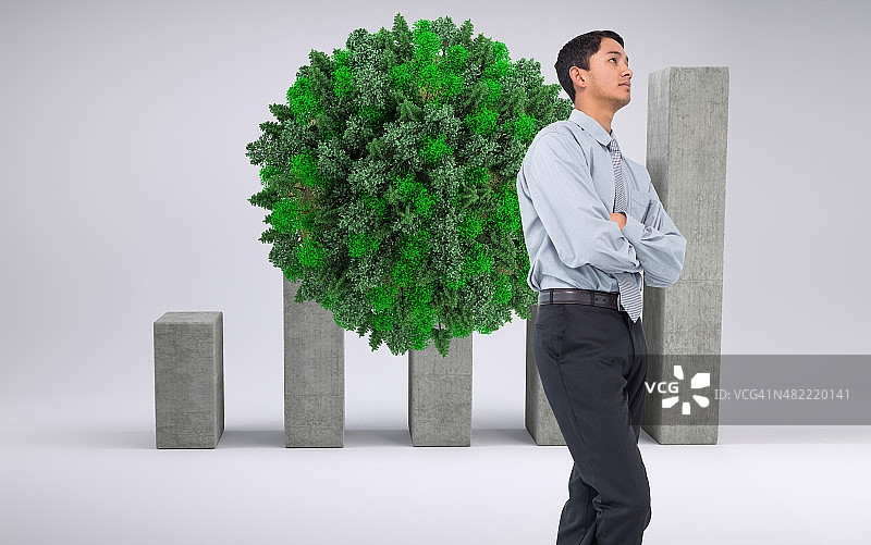 严肃的商人合成图图片素材