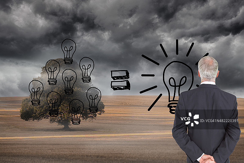 商务男士背影合成图像图片素材