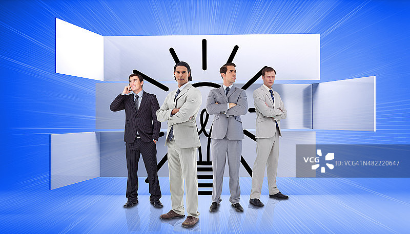 站立的商人们合成图像图片素材