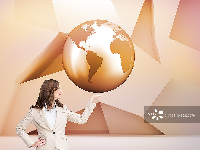 微笑的女商人合成图像图片素材