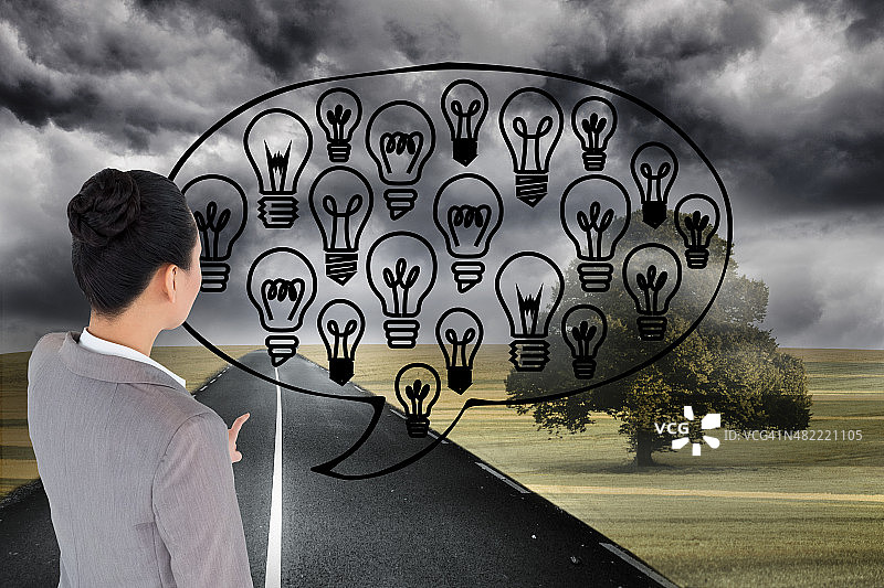 指向的商务女性合成图像图片素材